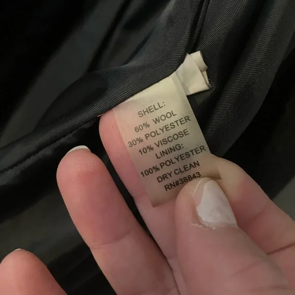 Tahari Black Wool Double-breasted Military Wool Coat Black 12   🎀 FIRM - Picture 14 of 14